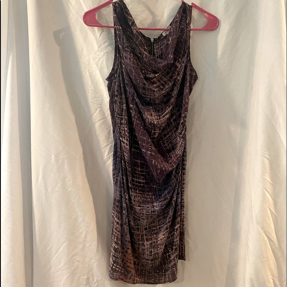 Sexy Evening Dress Dark Purple & Blue; 100% Silk; Zips down back